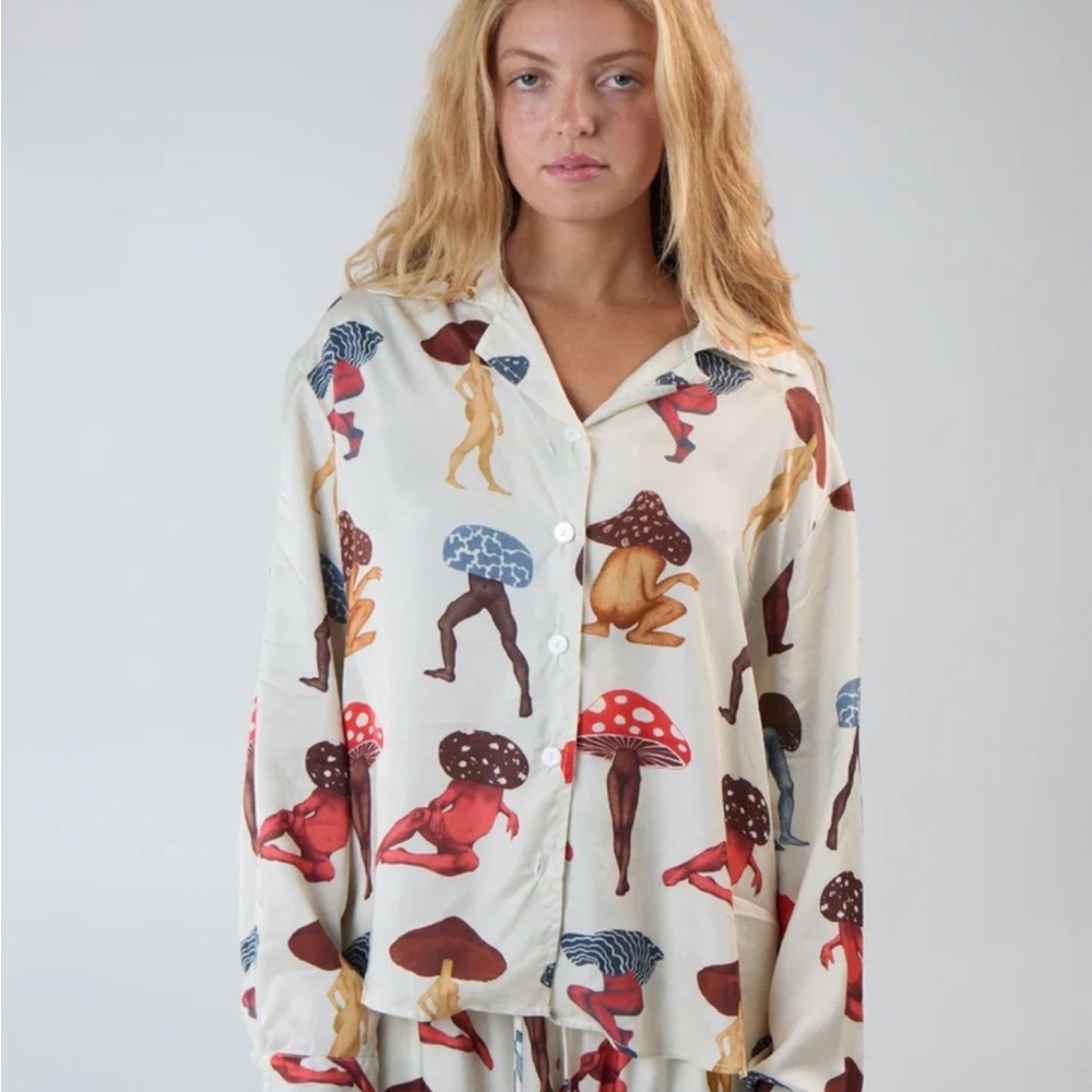MERSHY Magic Mushroom Print Pajama Set NWT - Picture 3 of 16